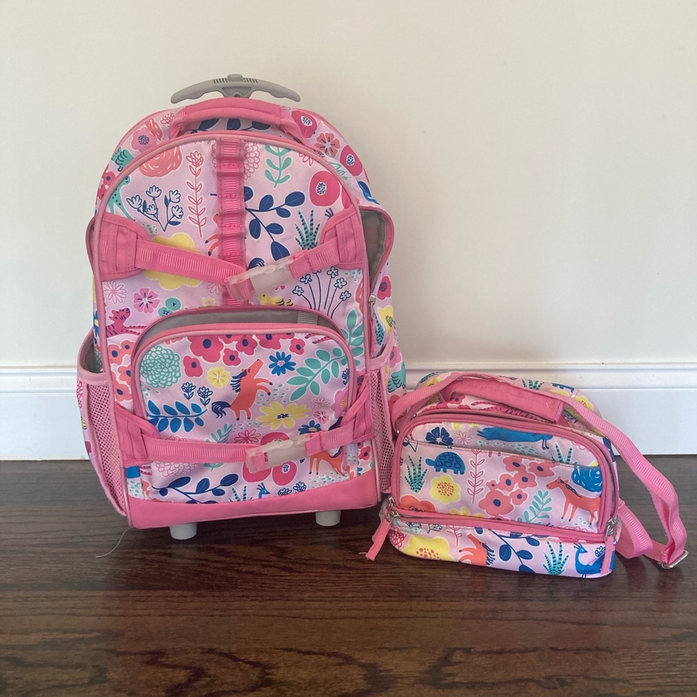Pottery Barn Kids Rolling Kids Backpack and Lunch Bag Set
